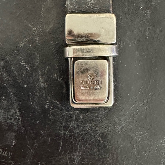 GUCCI Vintage Black Leather Long Wallet/Checkbook Holder (FLAWED) - Picture 3 of 11